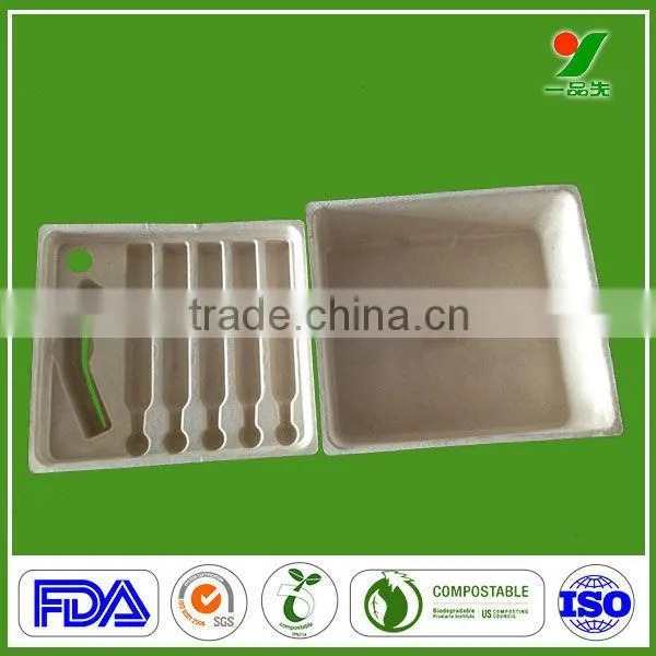China manufacturer new design high quality biodegradable bagasse pulp anti-knock packaging trays for electronic component
