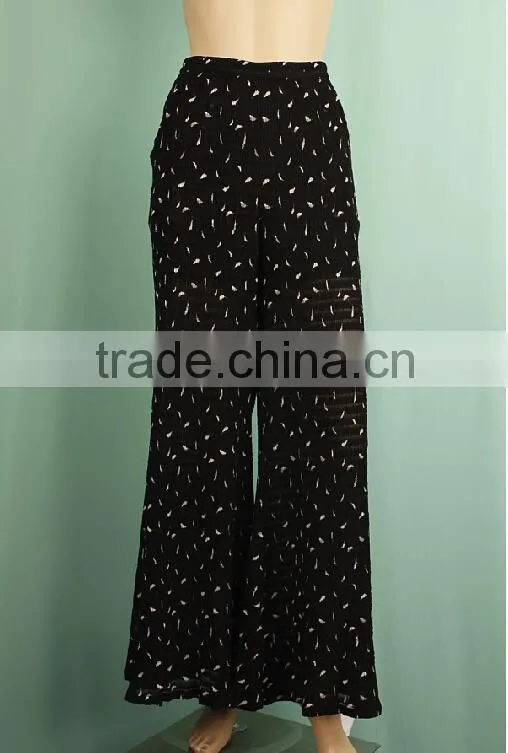plus size 2016 spring new style high waist chiffon ladies capri trousers