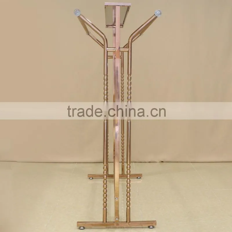 QD- F178 Wholesale luxury rose gold metal clothes display rack