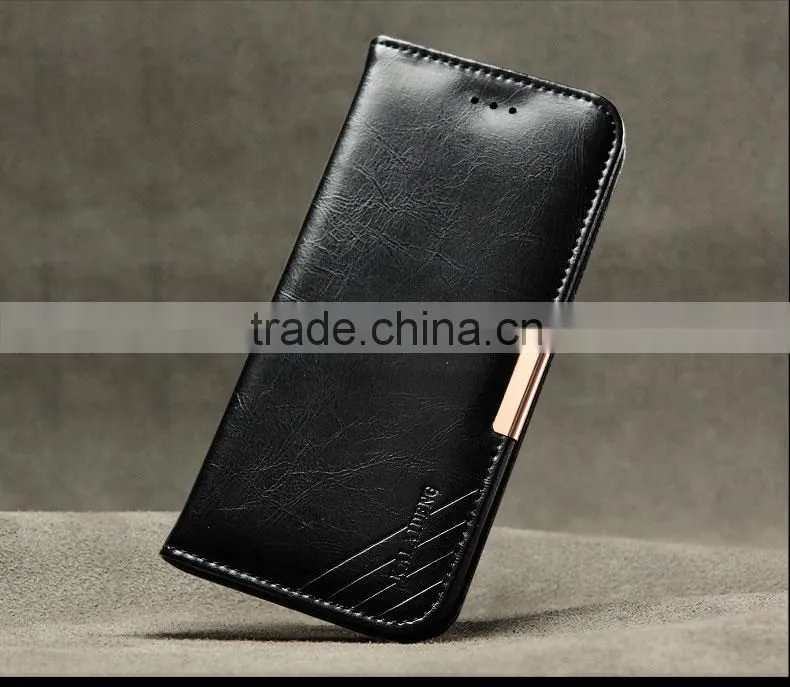 Real cow leather Magnetic flip wallet case for HTC ONE M9