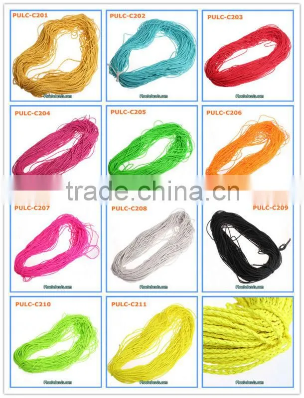 Wholesale 5mm Fluorescent White Waxed Leather Cords For Jewelry DIY 100 Metres/ Bundle PULC-F504