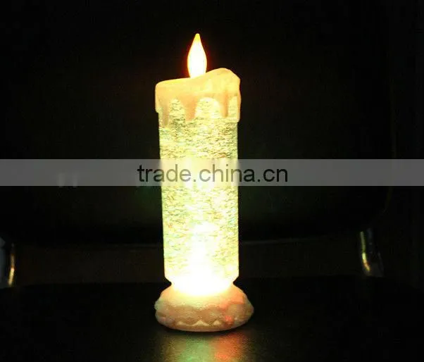 flameless battery operated led glitter candle light christmas light water filled