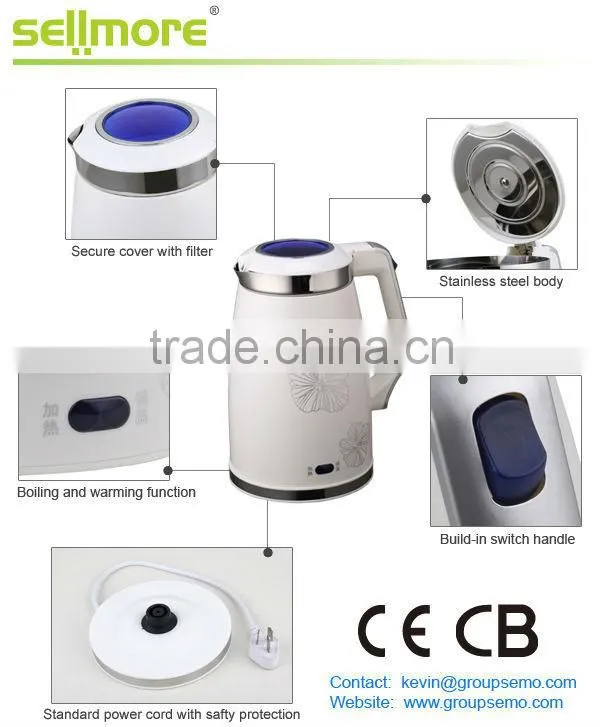 Stainless steel electric kettle kitchen appliance (CE.CB.RoHs)