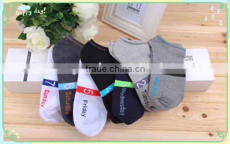custom days of the week cotton socks man disposable socks