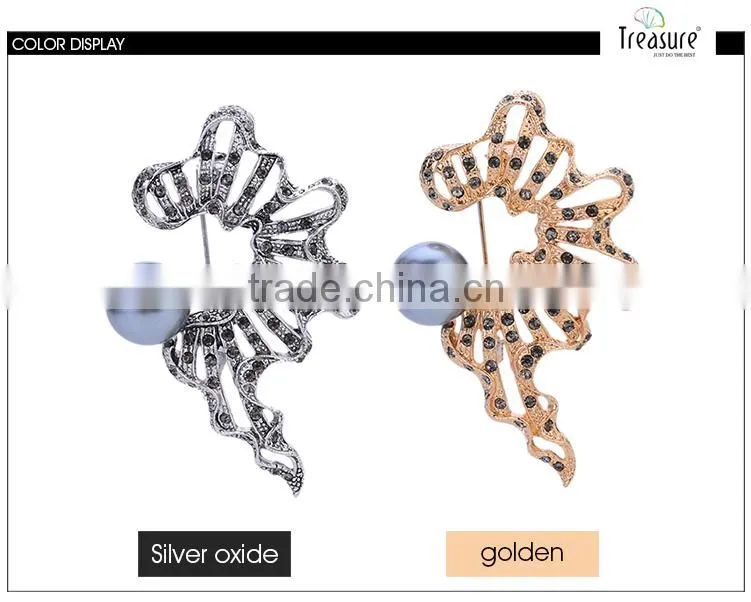 Brand Treasure pearl brooch wholesale yiwu new model fashion diamond pearl brooch wholesale