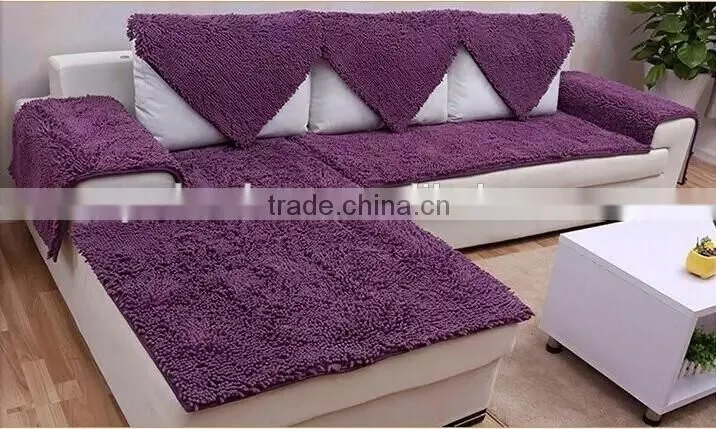 chenille material chair cover , sofa cover- wine red color