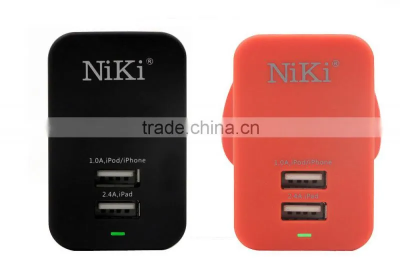 UL Certified Quick Charge 2.0 Dual USB Wall Charger 5V 3.4A Home Charger