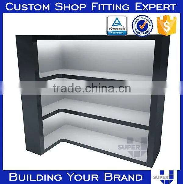 wall mounted shelf wooden display cabinet for retail garment shop