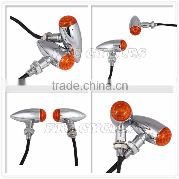 Antique Style Chrome Bullet LED Winker Turn Light for Triumph Scrambler