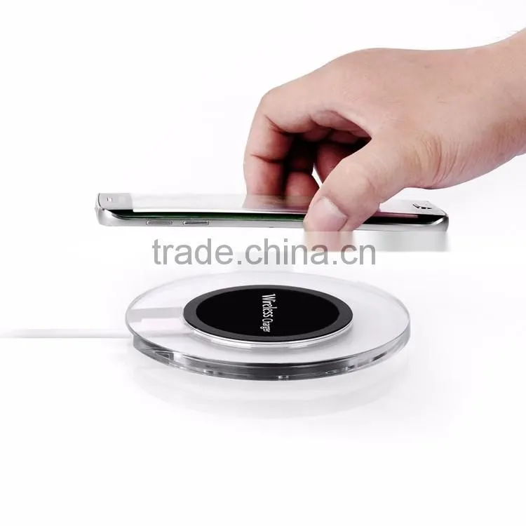 2016 Cool LED indictor Charging QI Standard Wireless Charger Pad And Receiver For Both iPhone Android Phone