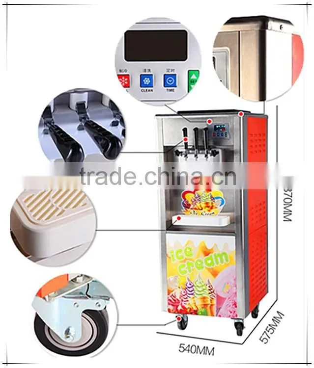 Automatic clearing system soft ice cream machine manufacturer