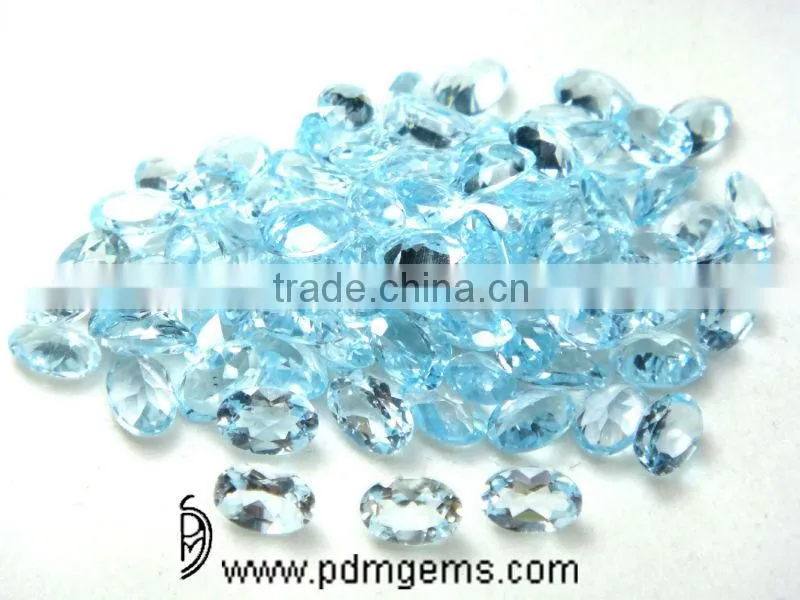 Sky Blue Topaz Semi Precious Gemstone Oval Cut Faceted Lot For Sale From Manufacturer