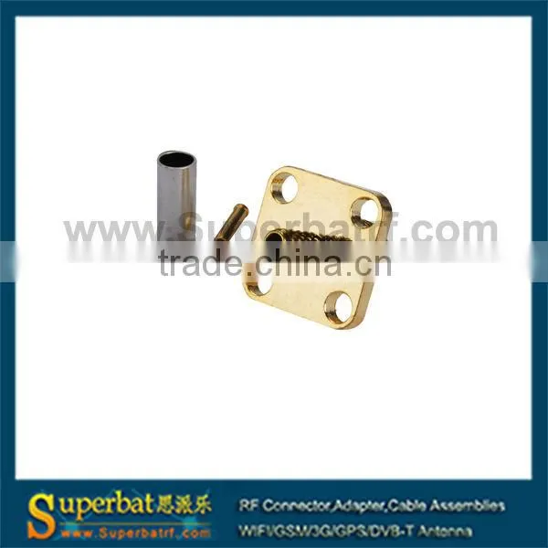 4 hole panel mount SMA female to coaxial cable RG316