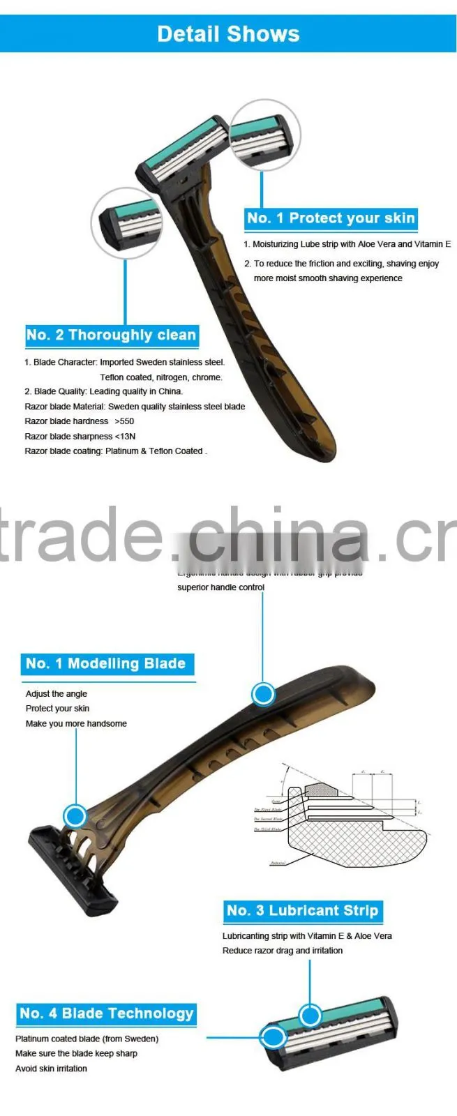Shaving Stick Sixfold Disposable 6 Blade Shaver