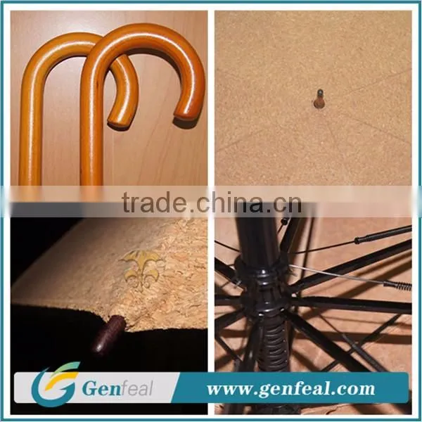 2016 newest design natural water resistant rubber cork umbrellas