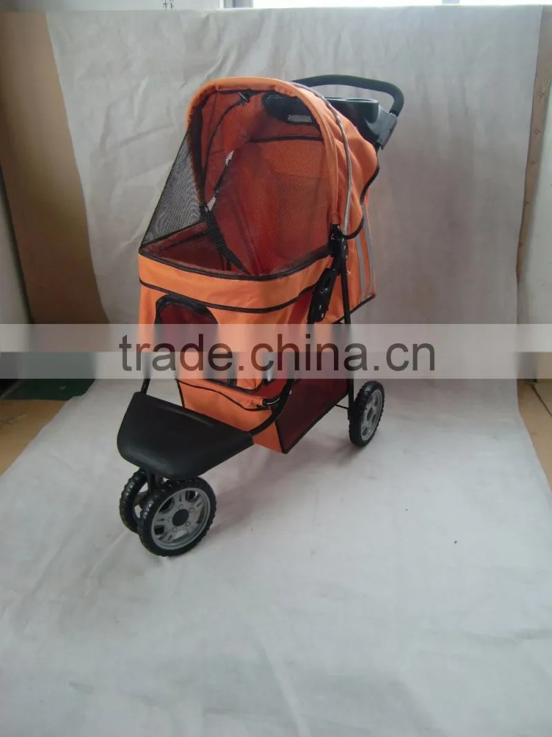 2015 pet stroller with 3 point canopy with game entrance window,with good designs 4 wheels keep your pet safe and comfortable