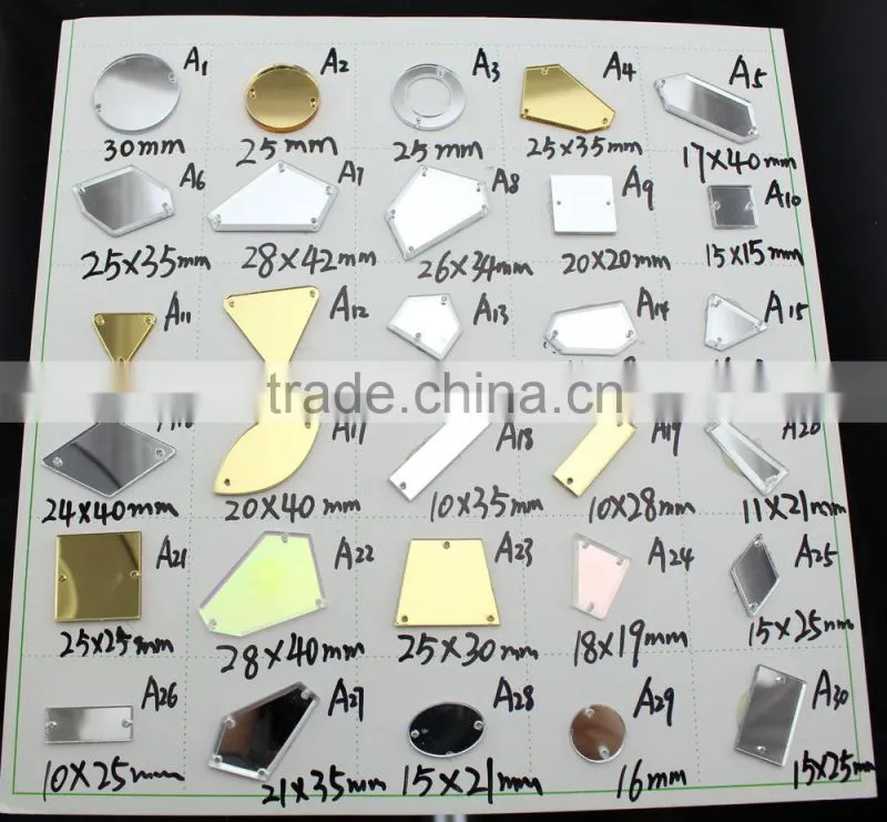Wholesale large size shell effect marbel effect sew-on acrylic stone