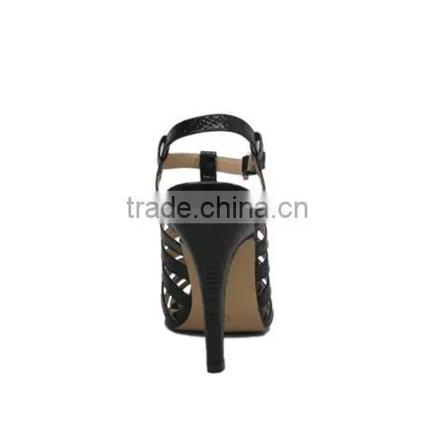 Sexy design black block women sexy stiletto high heels sandals