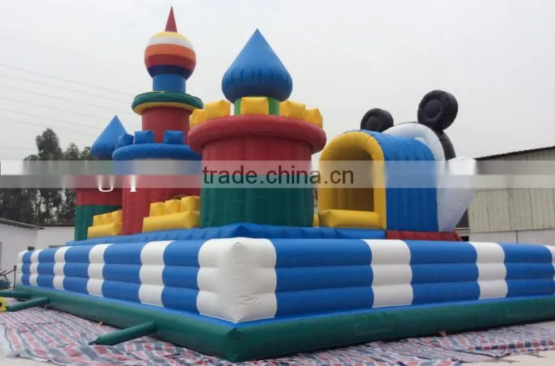2016 hot sale inflatable fun city, outdoor playground inflatable castle, inflatable amusement park