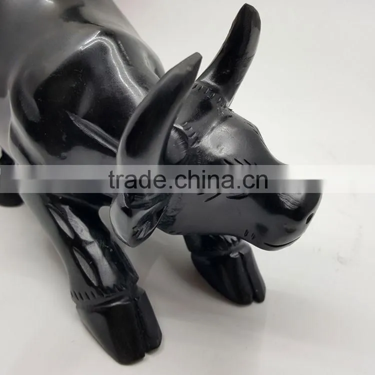 Obsidian bull sculpture Chinese zodiac animal carvings