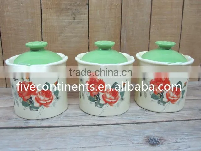 Ceramic Material and Storage Type 3 PCs Food Containers Set