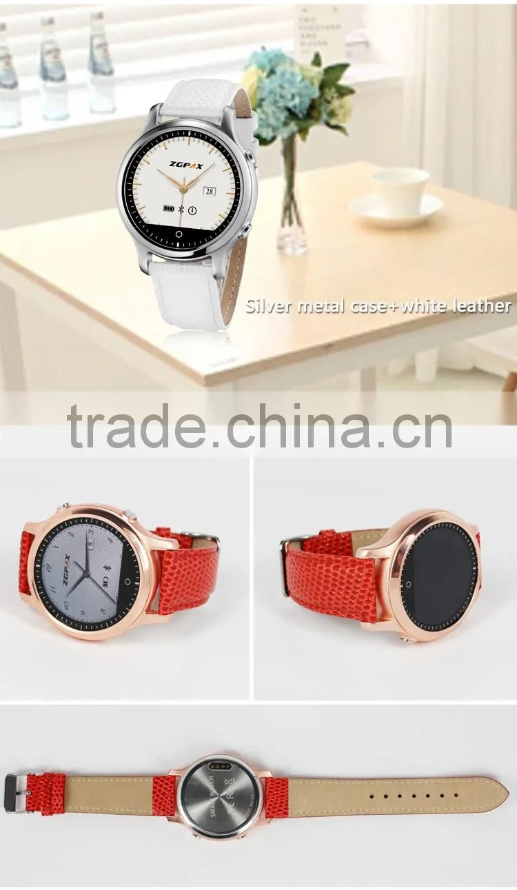 S360 android smart watch for iphone 5 bluetooth price of phone leather smart watch with 1.22" display