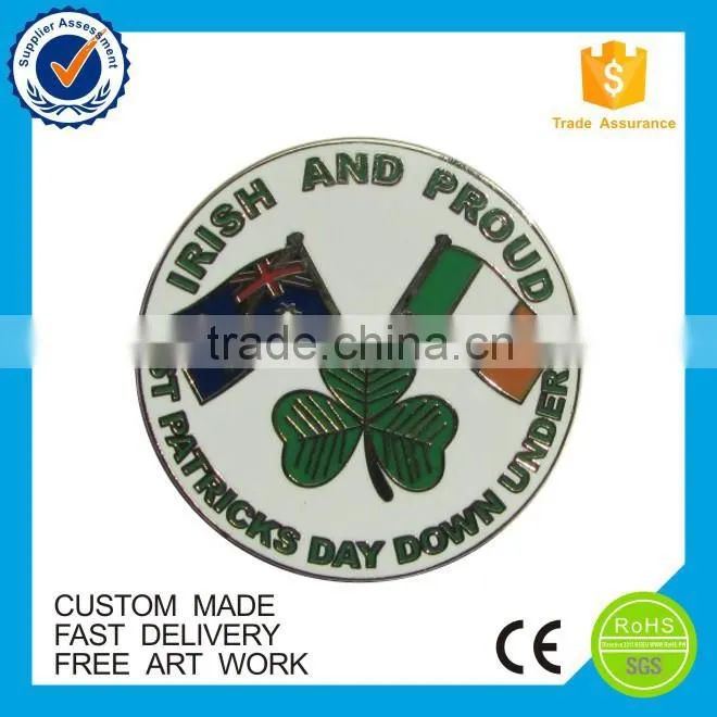 Custom round cross flag lapel pins, flag pins making supplier