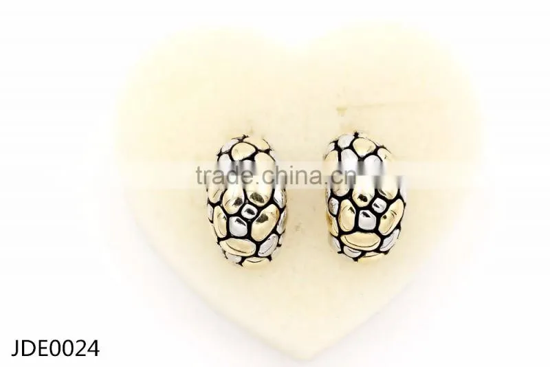 2016 new fashion wholesale Juyuan Double color plated whole sales earrings