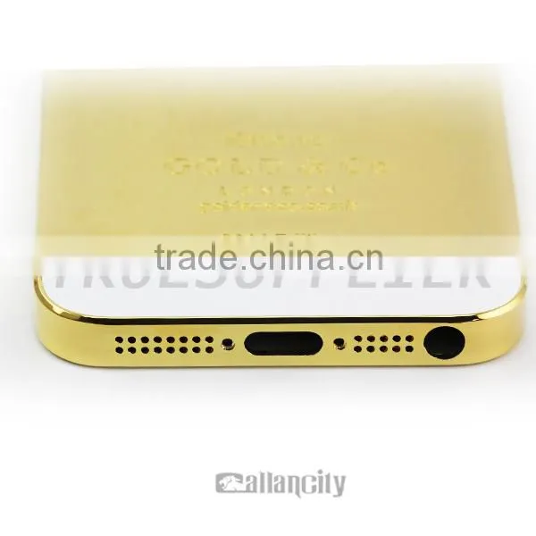 New design for Samsung gold middle plate with diamond full housing for samsung s6