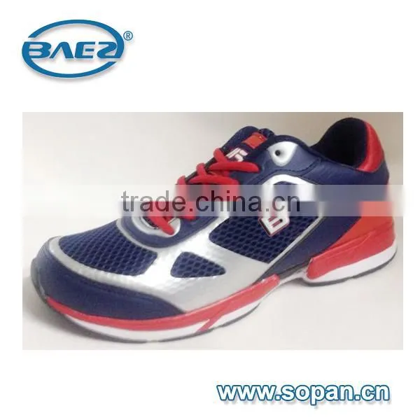 new popular styles of navy red silver men sport shoes