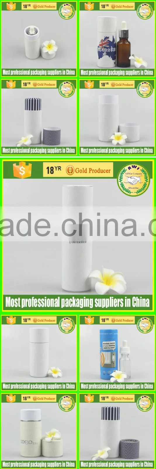 Recyclable recycled paper tube packaging kraft roundness paper box