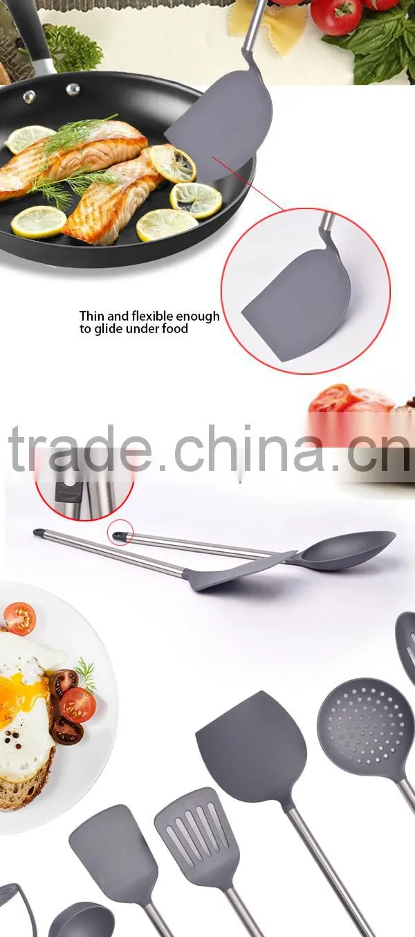 Stainless Steel Handle Nylon Cooking Utensil Sets