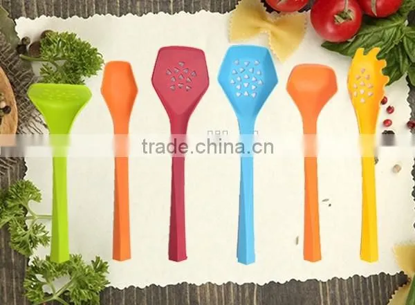 2016 New Style High Quality 6Pcs Colorful PP Handle Cooking Nylon Kitchen Tools