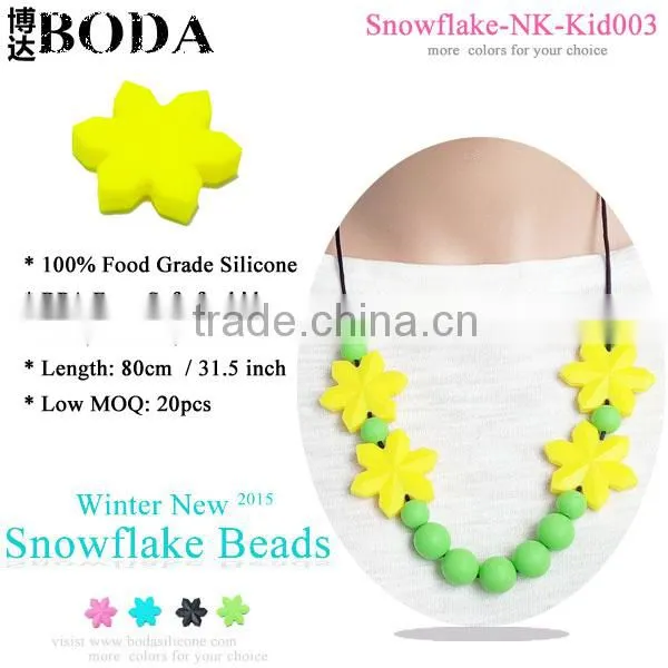 ASNZS EN71 BPA free silicone Beaded baby teething necklace
