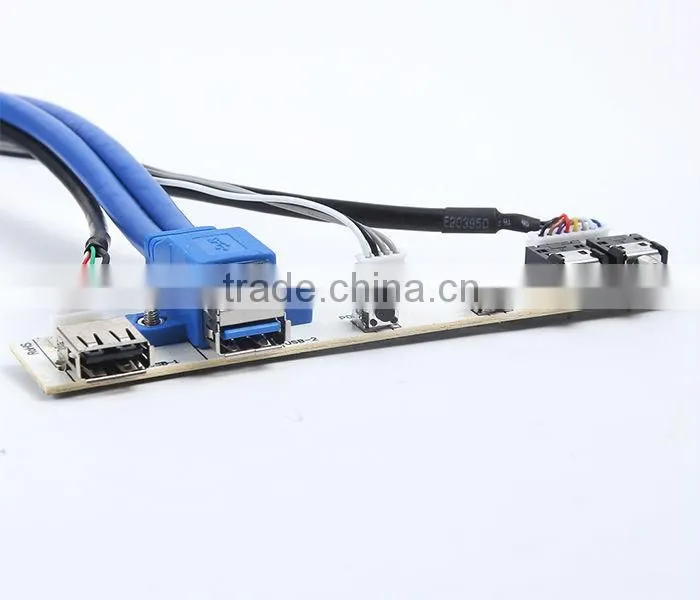 dual USB3.0 + AV + switch + PCB13223 Audio Front I/O Panel w/ Cables for PC
