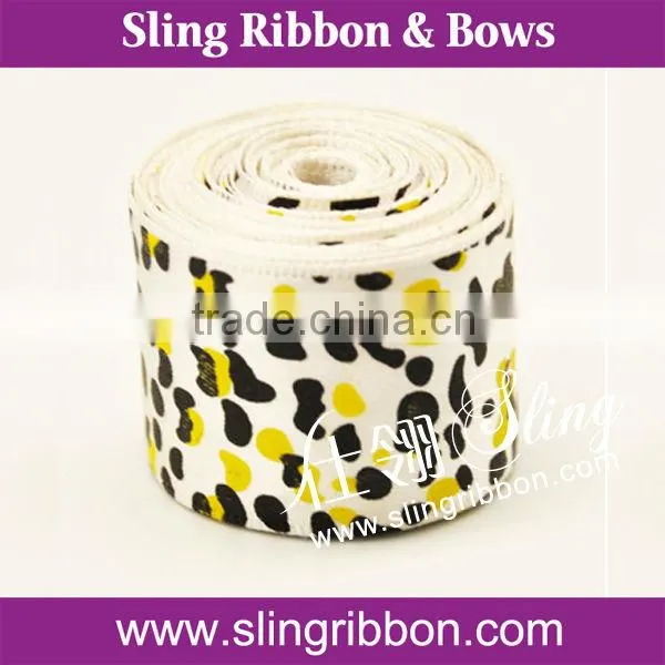 1.5 Inch Single Faced Leopard Printed Ribbon