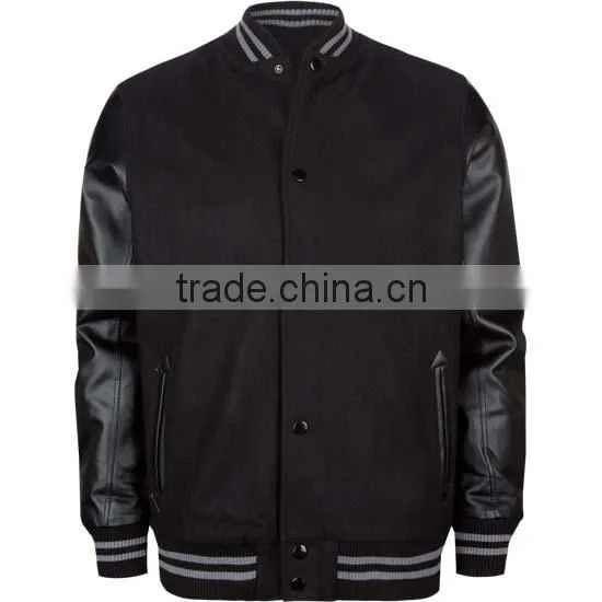 Hooded Varsity Jacket / Hooded Letterman Jacket / Hooded Baseball Jacket grey