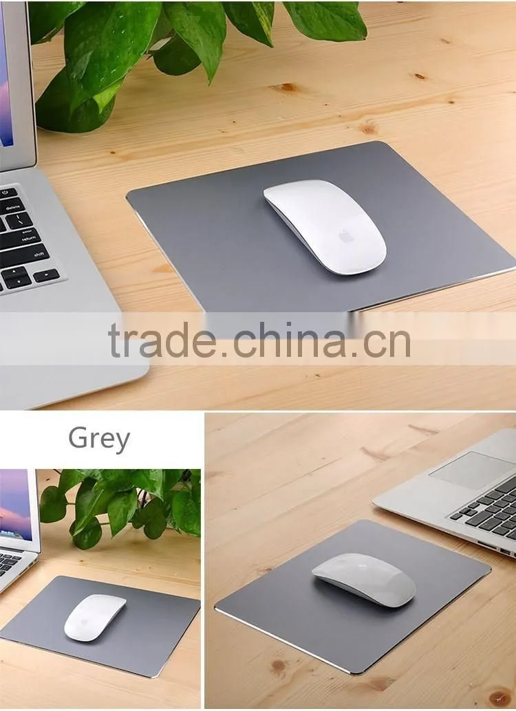 Aluminum Metal Mouse Pad Game Mouse Pad with Non-slip Rubber Base