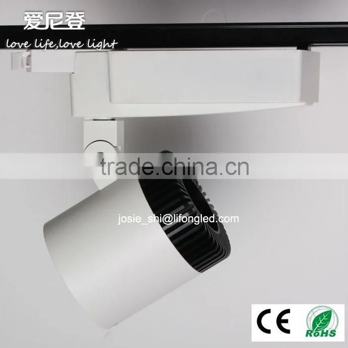 COB tiltable 3 phase led track light cylindrical 3 years warranty Commercial Lighting