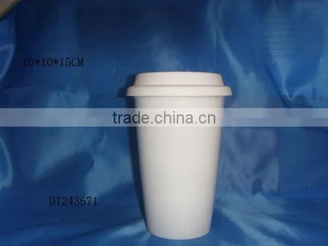 double layer cup with silicone lid