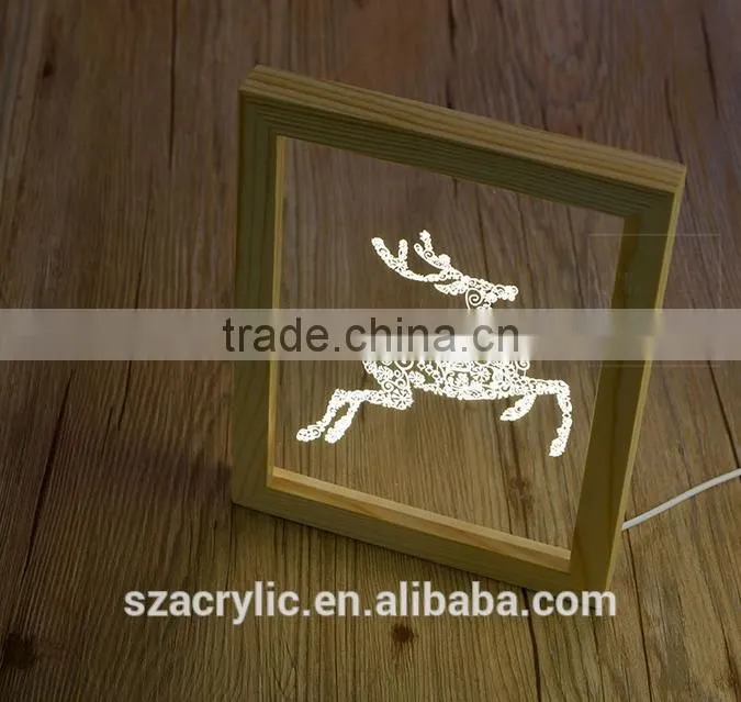 Wood LED display with acrylic