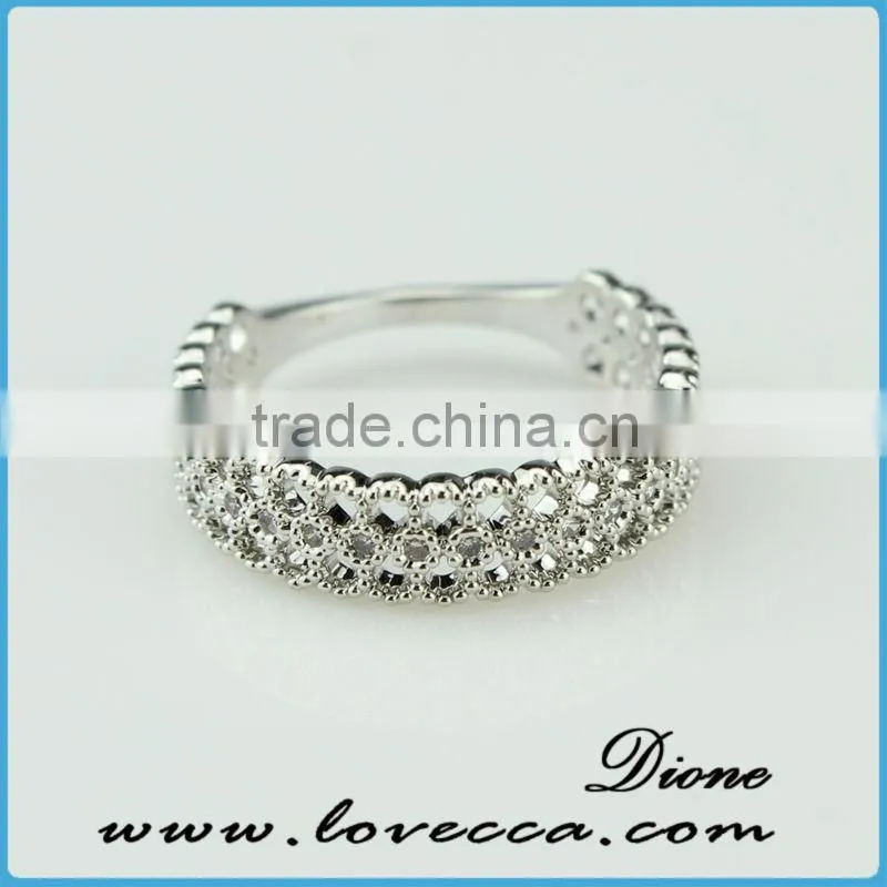 Size 7,8,9 Jewelry New Woman's White Gold zircon crystal Filled Ring Gift