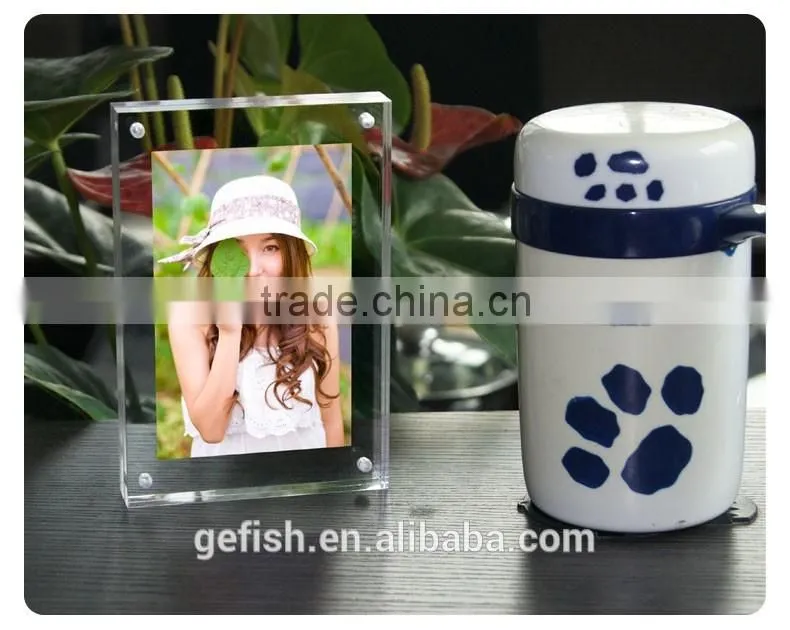 Fancy customized 4x6 5x7 6x8 8x10 acrylic magnet photo frame