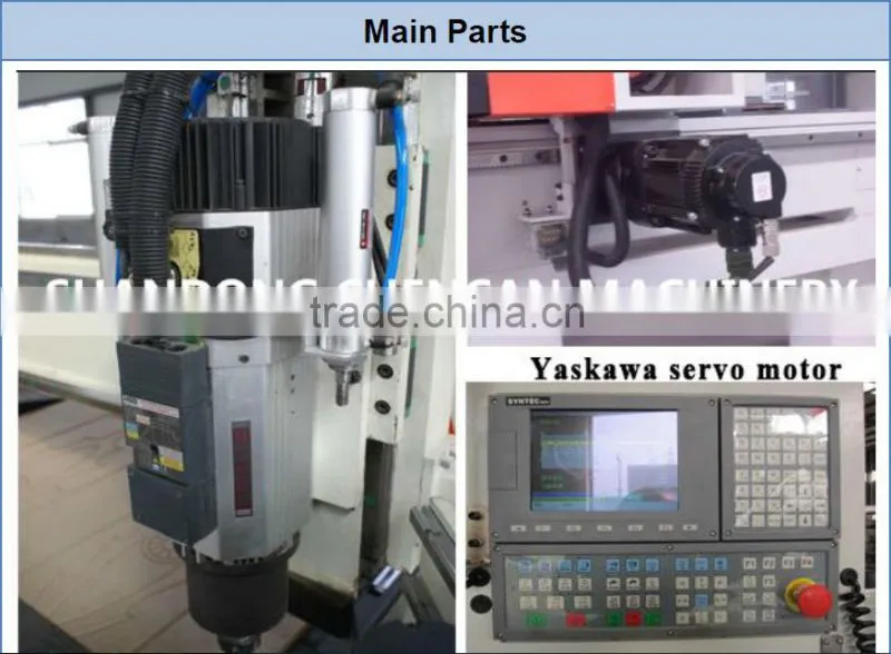 CNC servo motor woodworking machine 1325 with vacuum worktable