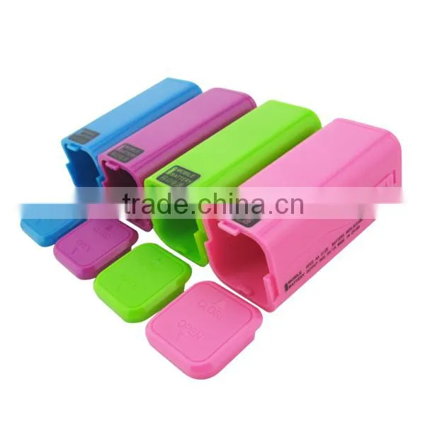 Colorful power bank powered by 4pcs of AA batteries suitable for charging all the cell phones