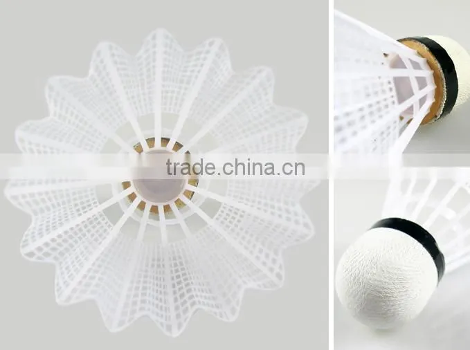 High Quality Nylon Feather 12pcs/Barrel Badminton Ball White Teal Feather Sport Game Training Badminton