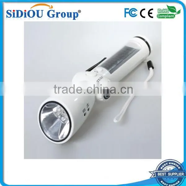emergency led solar flashlight with emergency lamp and radio