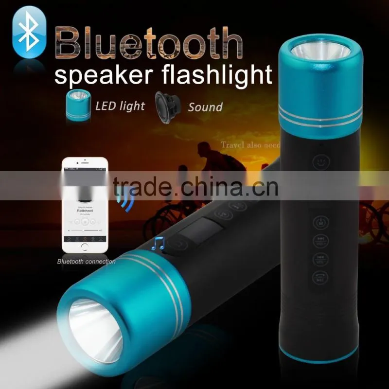 Light Rechargeable Flashlight Bluetooth Speaker Multifunctional 5 Modes Waterproof Anti-distortion For Emergency Use