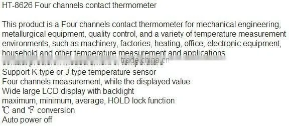 Four channels contact Thermocouple thermometer HT-8626 Sensors measuring temperature