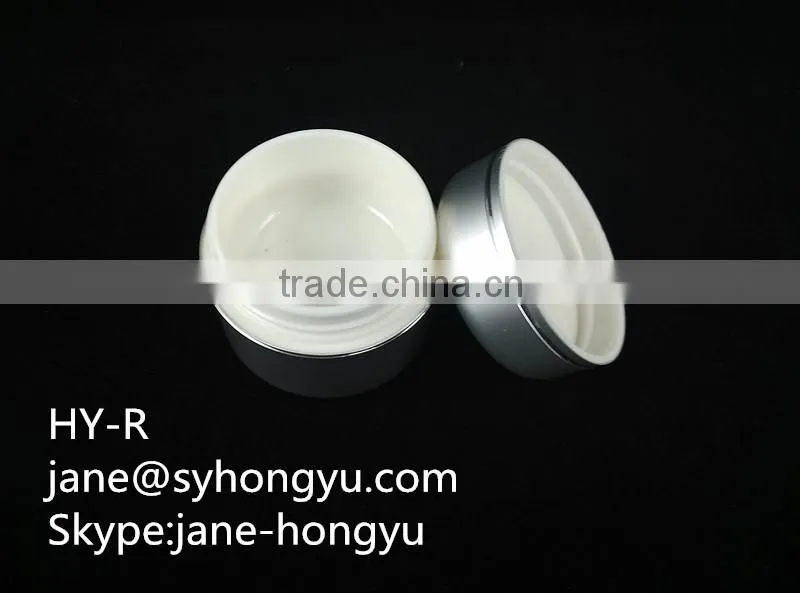 Cute blue cosmetic aluminum and plastic face cream jar/jars